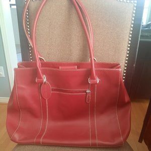 Wilsons leather big red tote satchel bag